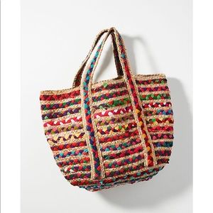 NWOT Anthropologie fiesta woven tote bag